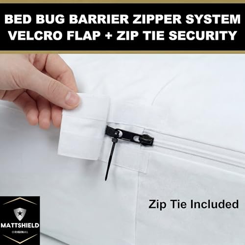 MATTSHIELD ORIGINAL MATTSHIELD Ultimate 3-Piece Kit - Bed Bug-Proof Mattress Cover King Size 100% Cotton Top + 2 Queen Pillow Protectors with Zipper - 6 Sided Waterproof Encasement, Total Defense Kit - Image 4