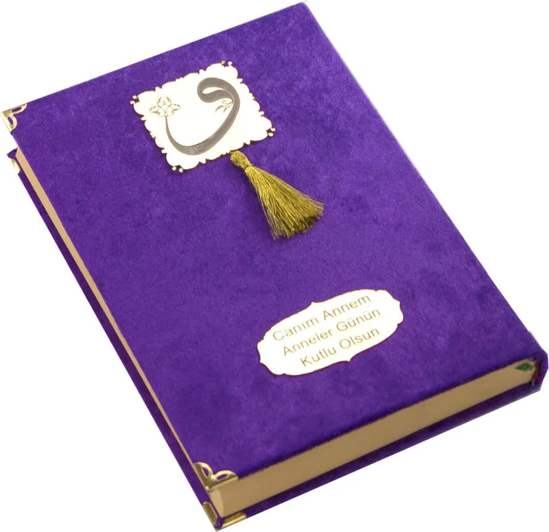 İhvan Online Ihvan Online Mother's Day Gift Mosque Size Velvet Covered Quran - Purple