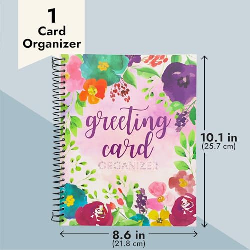 Sustainable Greetings Floral Month by Month Greeting Card Organiser Book with 24 Pockets, Card and File Keeper Dividers for Birthdays, Weddings, Milestones, Graduation Parties, Holiday Reminders (21 x 25 cm) - Image 4
