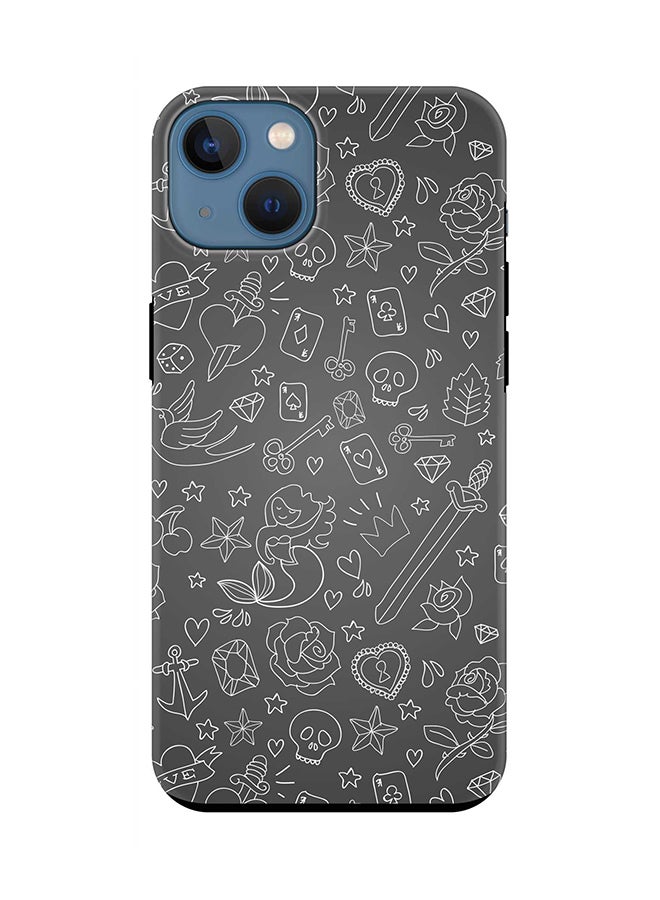 Stylizedd Tough Pro Series Case for iPhone 15 Plus Dual Layer Hybrid PC TPU Customized Mobile Cover Matte Finish Phone Case - Doodles - Image 1