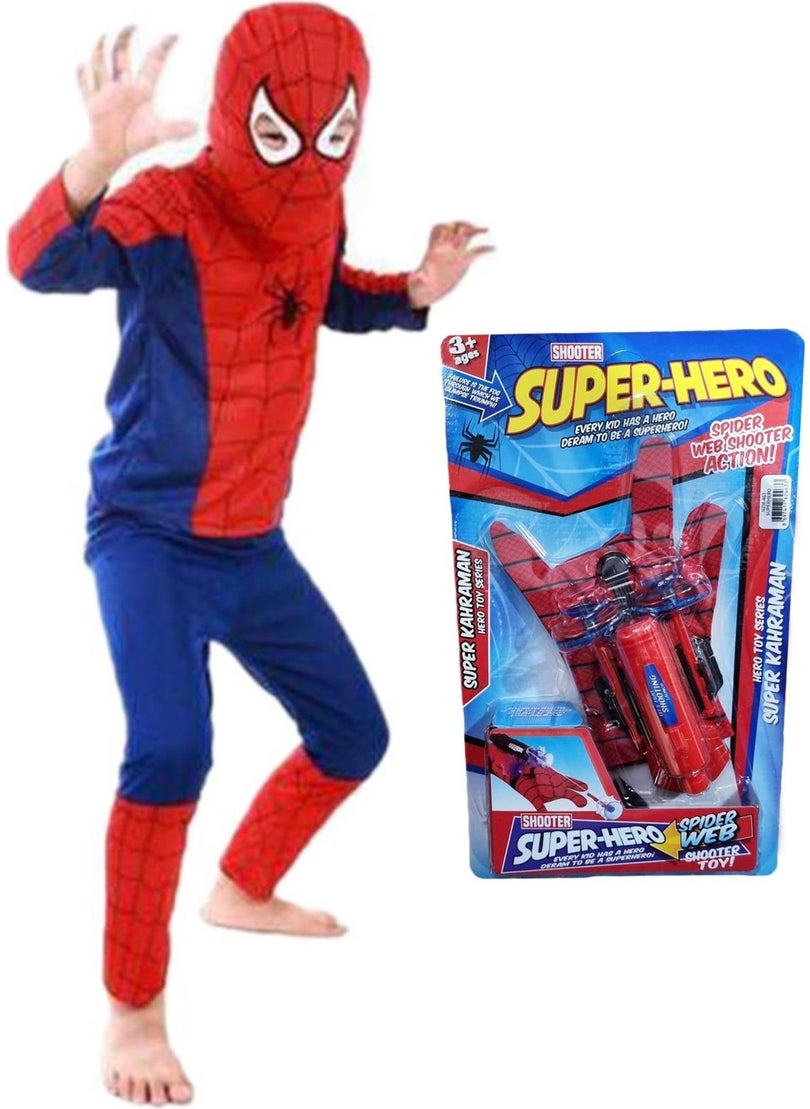 Masho Trend - Piece Spiderman Spiderman Costume + Spiderman Web Shooting Gloves - Spiderman Costume - Image 1