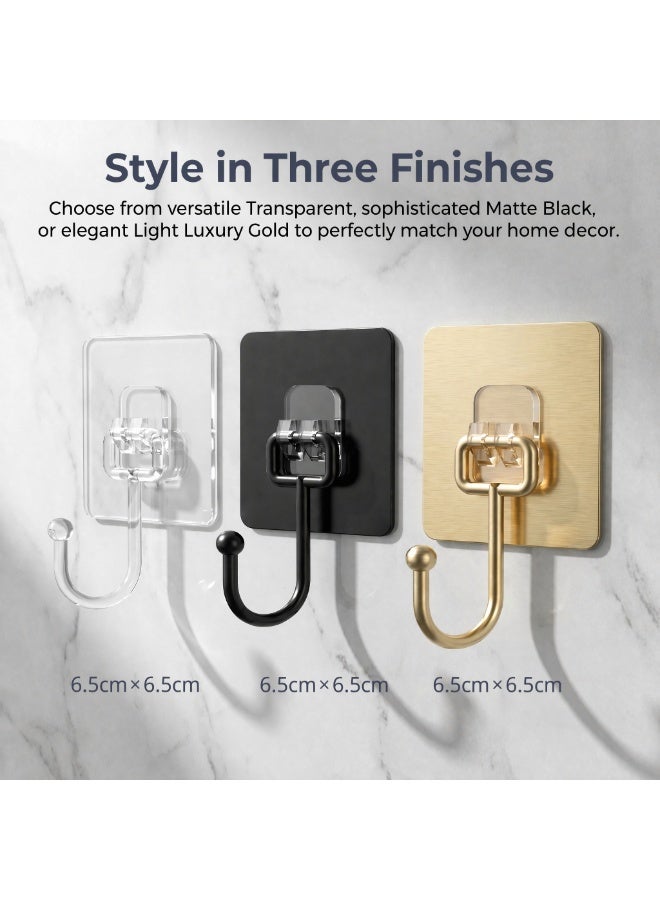10 Pieces Heavy Duty Self-Adhesive Hooks, Damage-Free Wall Mount Hangers for Kitchen, Bathroom, Home - Image 2