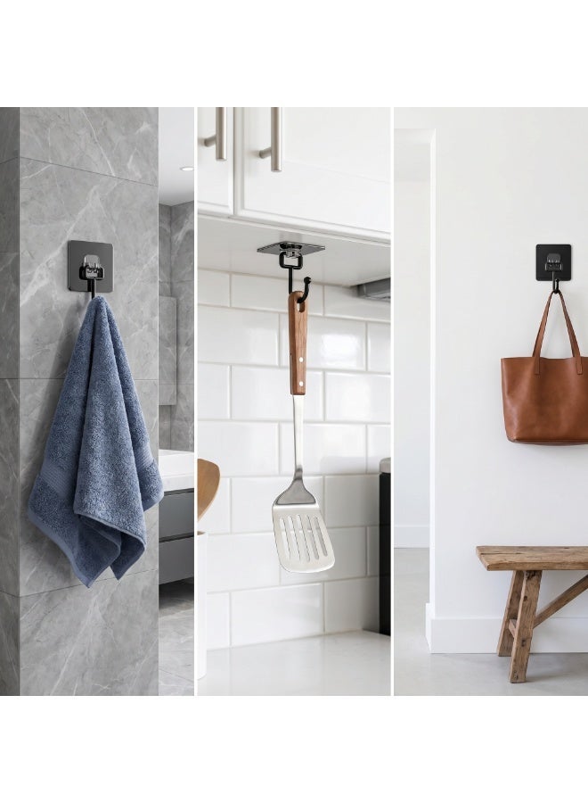 10 Pieces Heavy Duty Self-Adhesive Hooks, Damage-Free Wall Mount Hangers for Kitchen, Bathroom, Home - Image 4