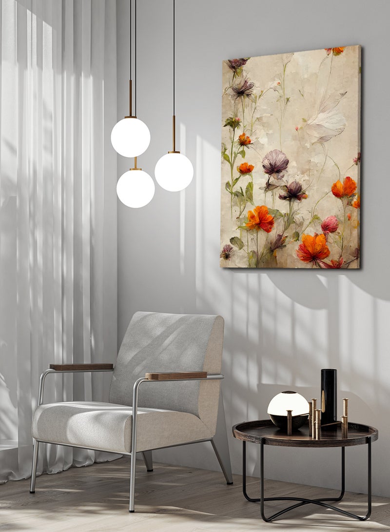 لوحة كانفاس على إطار خشبي بتصميم زهور جميلة - Image 3