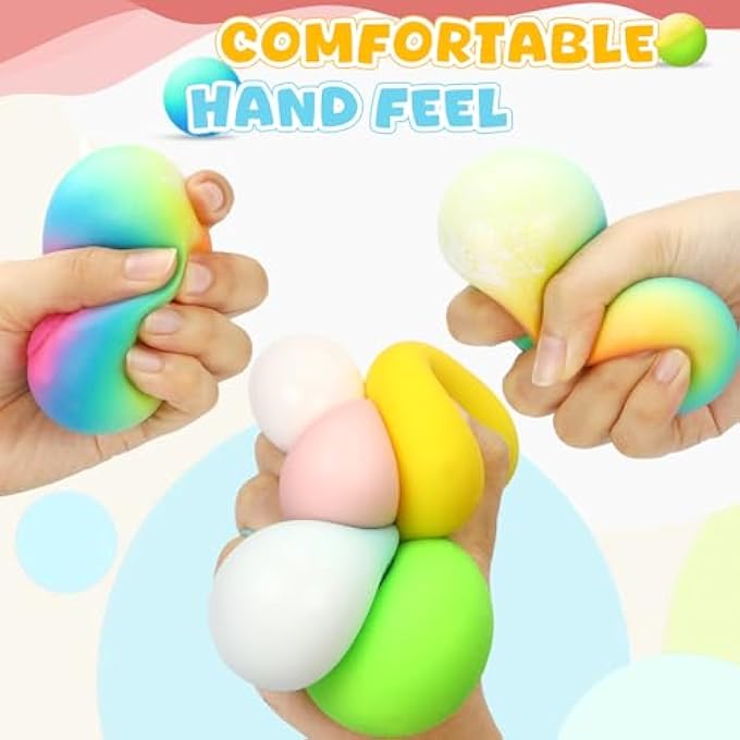 TMHAI Stress Balls 12 Pack for Kids Adults, 2.5" XL Sensory Squishy Balls Bulk, Squeeze Large Fidget Balls for Anxiety and Stress Relief, Calm Down Item for Boys Girls Children with ADHD Autism - Image 3