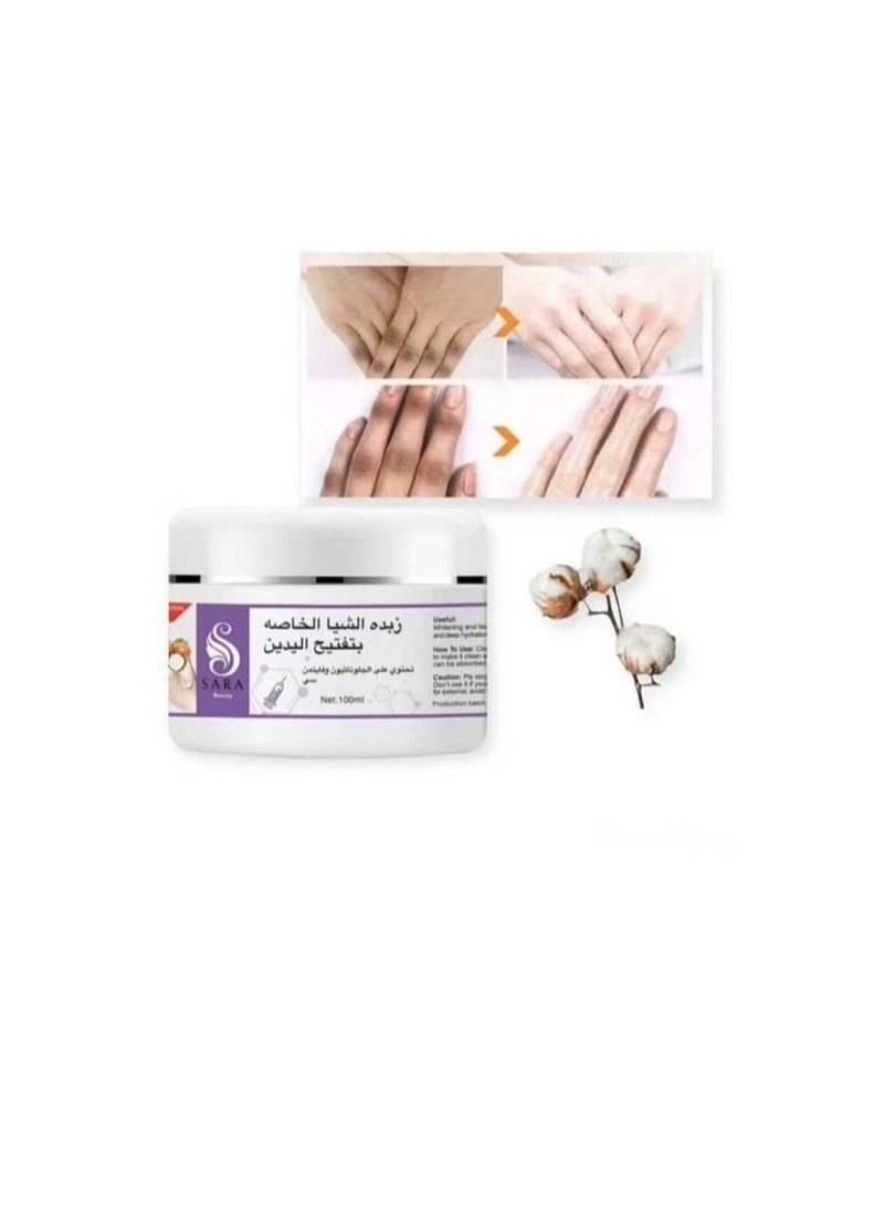 SARA BEAUTY Shea Butter for Hand Whitening with Glutathione and Vitamin C - 100 ml - Image 2