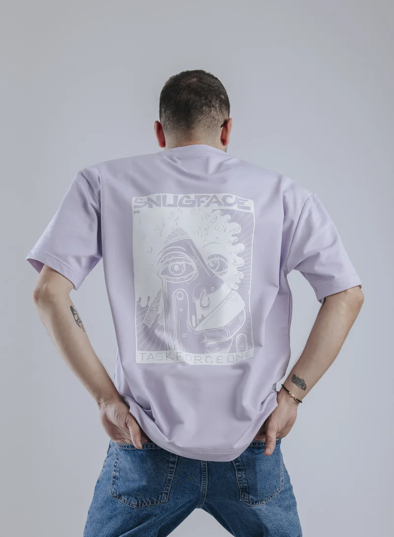 Snugface Snugface The Printed Oversized Tshirts, Purple, SF15-3PPL, Size-L