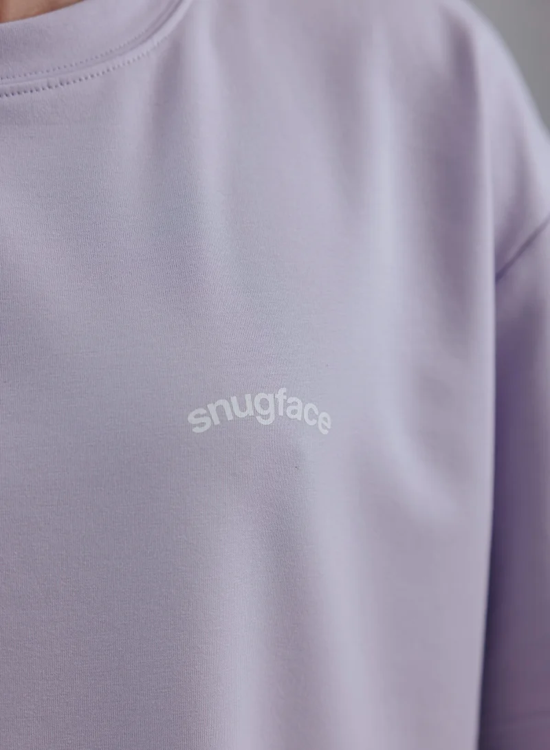 Snugface Snugface The Printed Oversized Tshirts, Purple, SF15-3PPL, Size-L