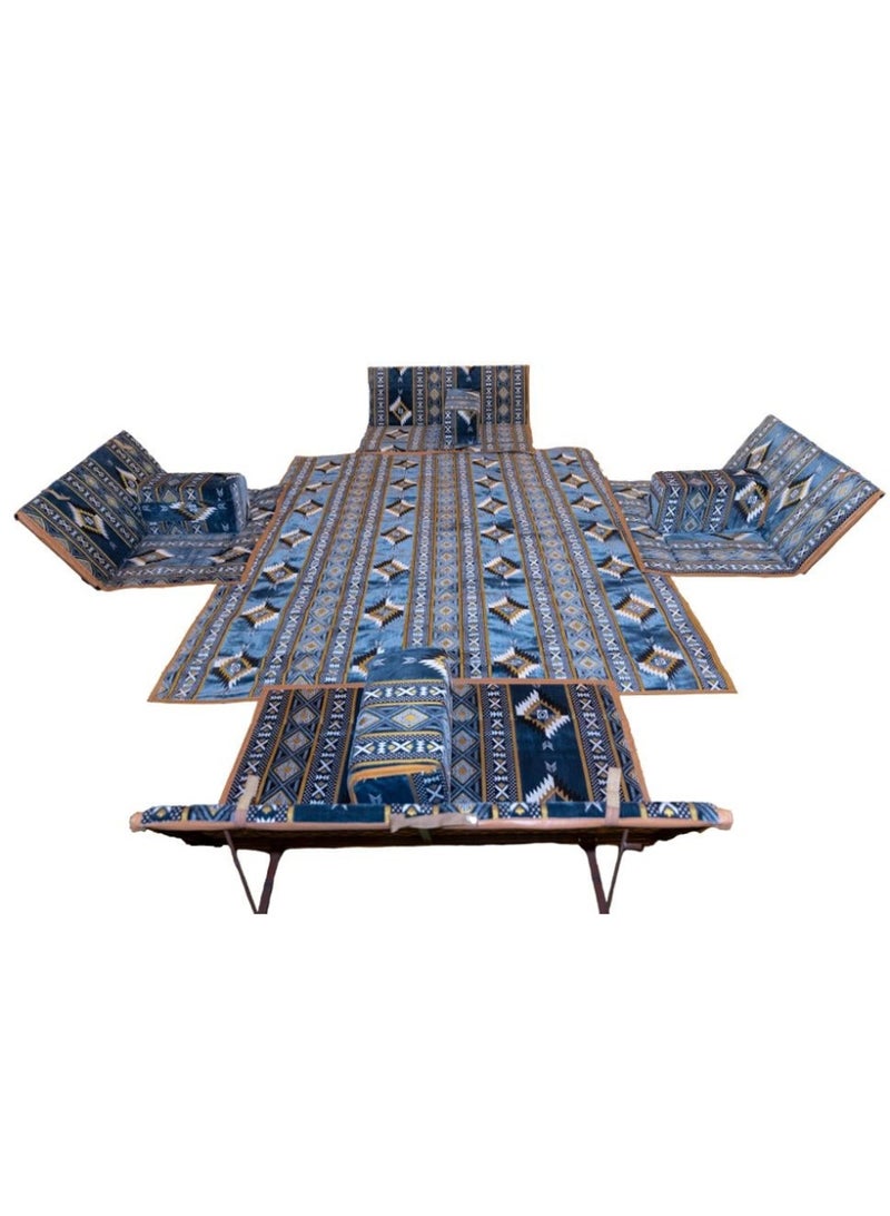 Cady One 5-piece ground trip mat 200*300cm, 9-person padded camping mat with 4 ground chairs and a mat, Turkish fabric foldable trip board, high thickness, comfortable to sit, ideal for the desert and wilderness - Image 1