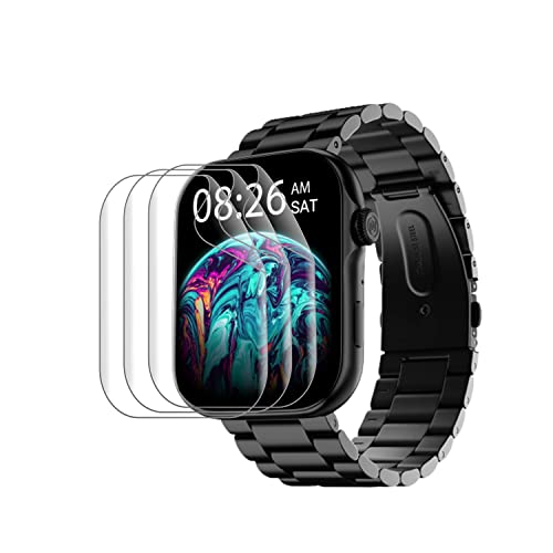 Wisely Glass |Pack 3| For Noise Colorfit Ultra 3 Smartwatch Screen Guard Scratch Guard Full Screen Protector Compatible For Noise Colorfit Ultra 3 1.96 Flexible Hd Bubble Free (Pack Of 3) - Image 1