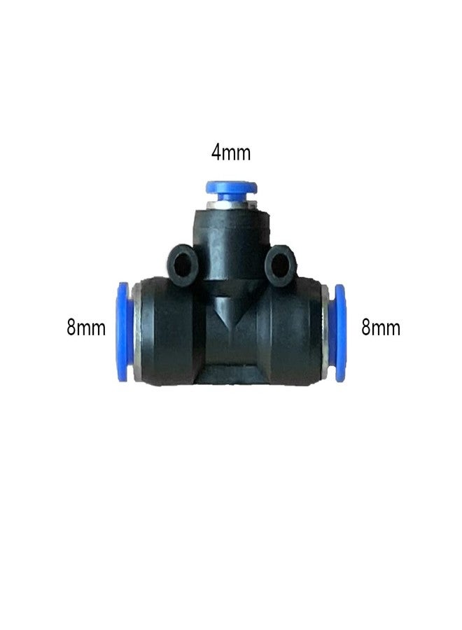 ROZESAZZ 5 Pcs 8mm x 4mm x 8mm Pneumatic T Shaped 3 Way Tube Reducer Connector,Quick Push to Connect Tee Fitting - Image 2