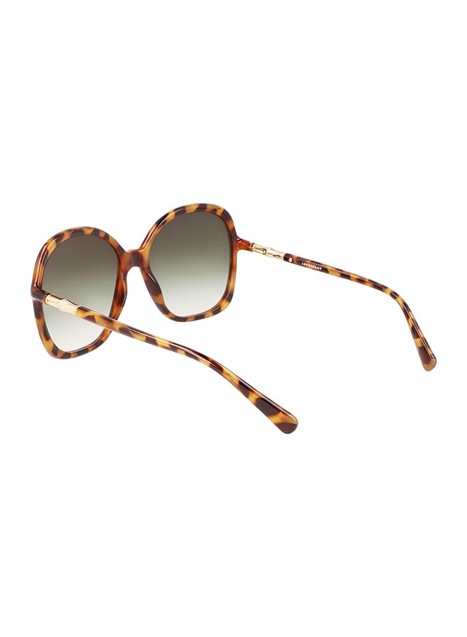 Longchamp نظارة شمسية مستطيلة للحماية من الأشعة فوق البنفسجية للنساء - LO711S-255-5917 - مقاس العدسة: 59 ملم  - Image 3