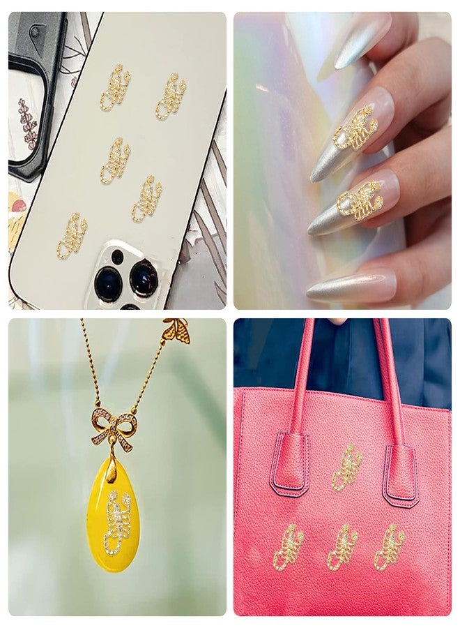 JERCLITY 30 Pieces Scorpion Nail Charms Gold Scorpion Charms for Nails Gold Nail Charms Scorpion Nail Gems and Charms for Women Girls Nail Art - Image 5