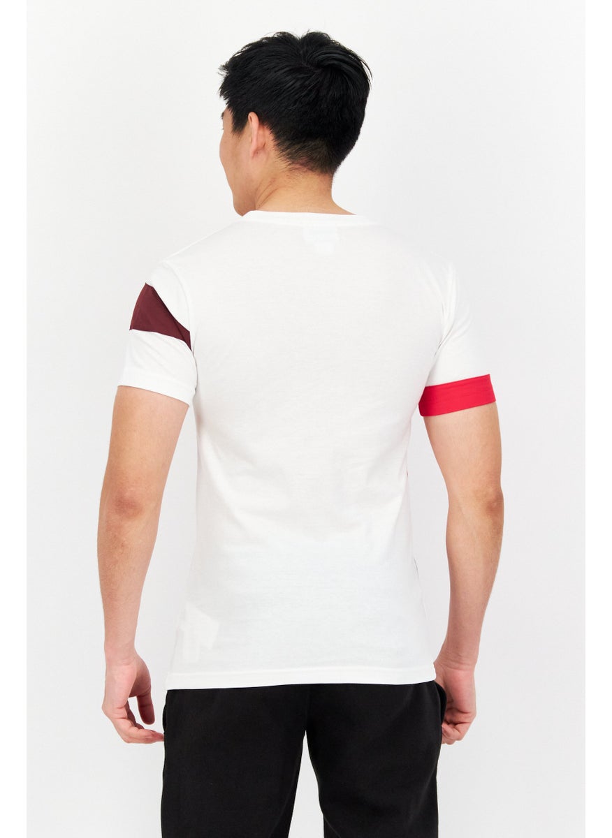 Asics Tiger Men Sportswear Fit Short Sleeve Training T-Shirt, Cream  - Image 2