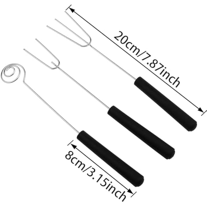 كيلا مجموعة من 6 قطع من أدوات غمس الحلوى المصنوعة من الفولاذ المقاوم للصدأ، ومجموعة ملاعق وشوك غمس الشوكولاتة، ولوازم الخبز، ومجموعة أدوات تزيين الخبز بنفسك - Image 2