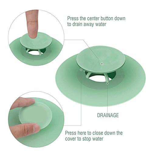 Jber Shower Drain Stopper - Silicone Bathtub Drain Strainers, Hair Trap Hair Catcher Bathtub Drain Stopper Protectors Cover Easy to Install and Clean Suit for Bathroom Bathtub and Kitchen 5 Pack - Image 3