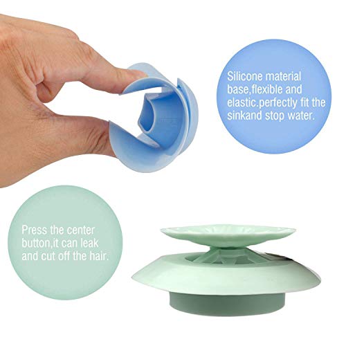 Jber Shower Drain Stopper - Silicone Bathtub Drain Strainers, Hair Trap Hair Catcher Bathtub Drain Stopper Protectors Cover Easy to Install and Clean Suit for Bathroom Bathtub and Kitchen 5 Pack - Image 4