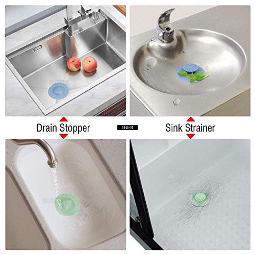 Jber Shower Drain Stopper - Silicone Bathtub Drain Strainers, Hair Trap Hair Catcher Bathtub Drain Stopper Protectors Cover Easy to Install and Clean Suit for Bathroom Bathtub and Kitchen 5 Pack - Image 5