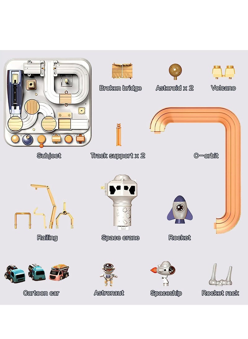 SOLARAE Race Track Game Toy Car Adventure for 3 4 5 6 7 Years Old Boys Girls Spaceship Rail City Rescue Playset Magnet Educational Learning Toddler - Image 4