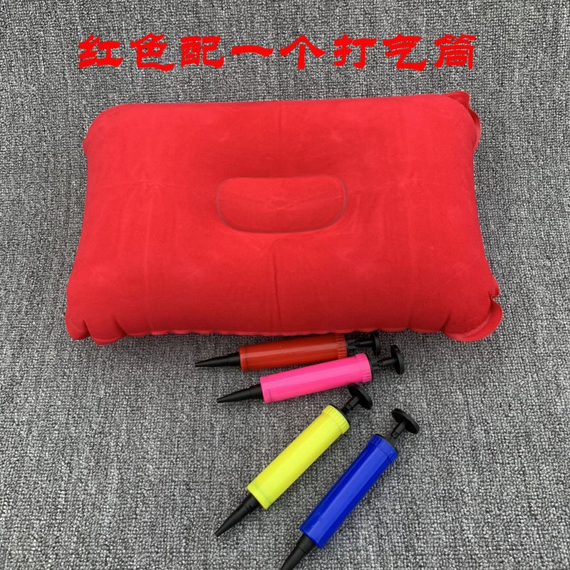 Camping Inflatable Pillow Square Nap Inflatable Pillow Outdoor Camping Cushion Travel Flocking Inflatable Pillow - Image 1