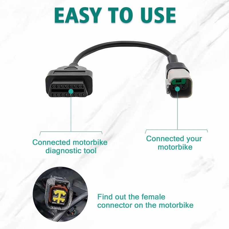 PARANNIC OBD1 to OBD2 Adapter Cable for Motorbikes - Image 3