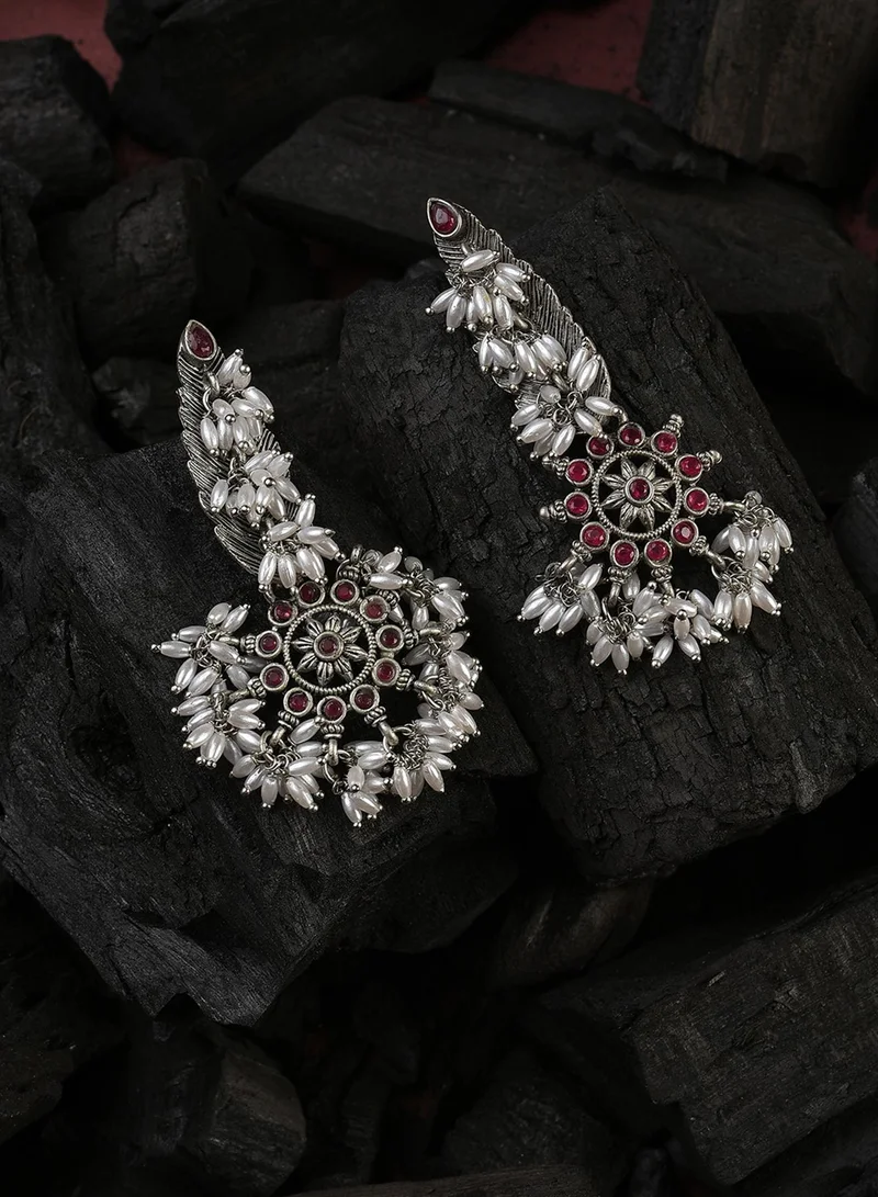 سوهي أقراط متدلية مجوهرات بزهرة اصطناعية