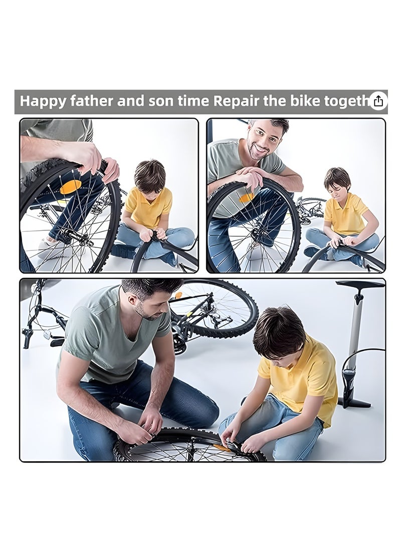 BUWEI - Puncture Bike Tire Repair Kit, 40 pcs Tire Patches and 4pcs Metal Rasps, 3 Tyre sealant，2 Valve，2 Crowbar，4 Rubber tube，Bicycle Tire Repair Kit, Practical Bike Tire Patch Kit Road Bike Tire Patch Tool Easy & Quick Repair for Bicycles(55pcs) - Image 1
