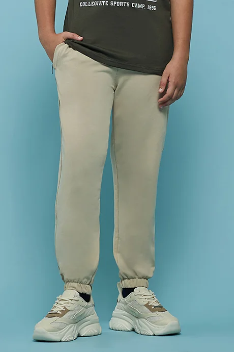 R&B Solid Joggers with Drawstring Waist