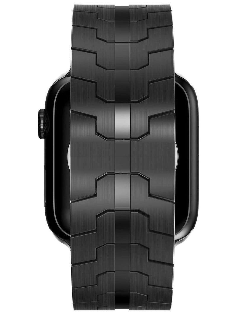 TIGER Stainless Steel Strap for iWatch 49mm, 46mm, 45mm, 44mm, 42mm – Black Replacement Band for Apple Watch Ultra 3, Ultra 2, Ultra, Series 10, 9, 8, 7, SE, 6, 5, 4, 3, 2, 1 – Durable, Sleek, and Adjustable - Image 4