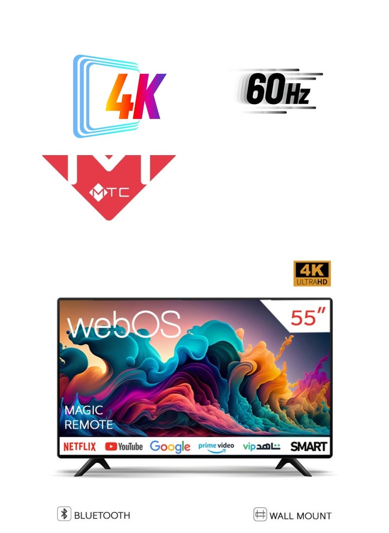 MTC Smart Screen - 55 Inches - WebOS - 4K UHD - with Magic Remote and Free Stand - MTC4KD55SWOS  - Image 1