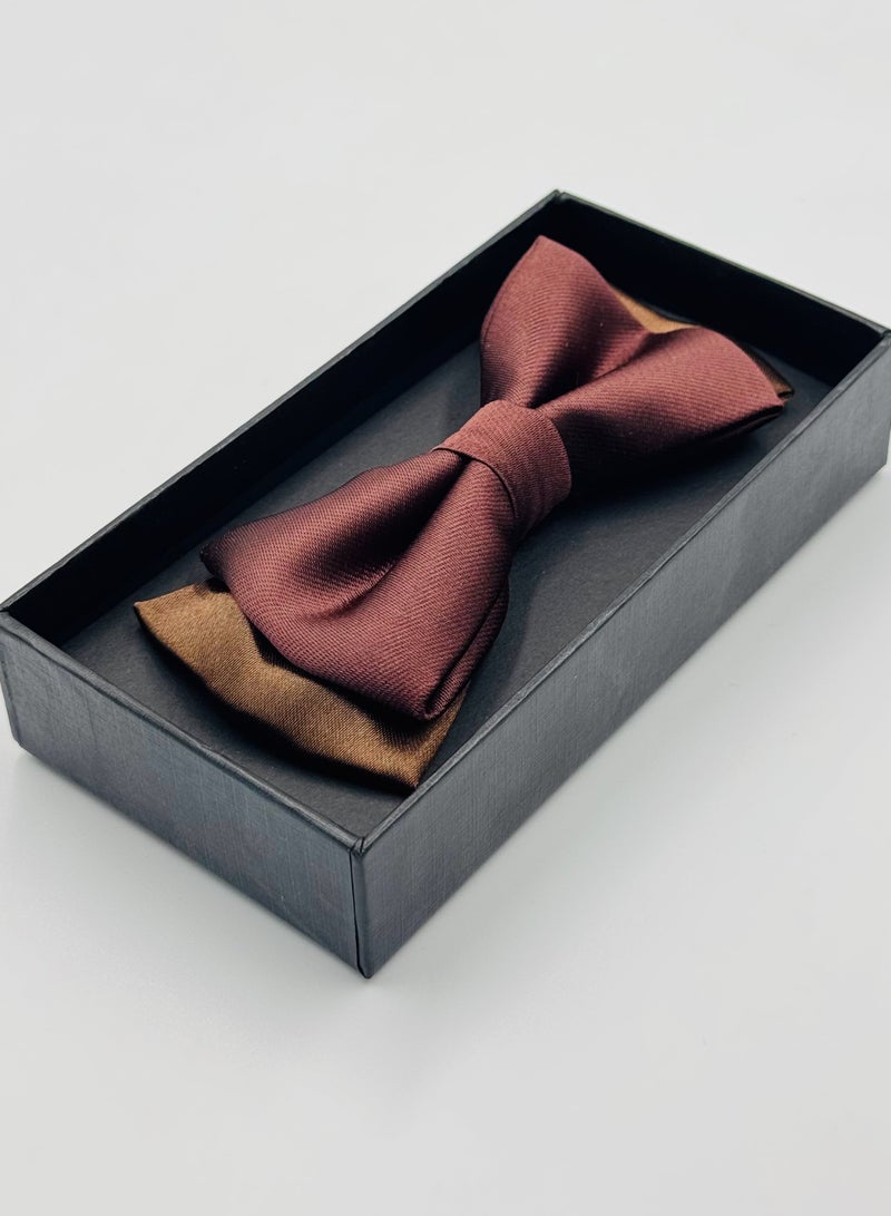 House Of Tailors رباط عنق بني أنيق ذو طبقتين