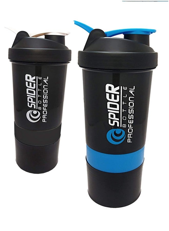 TRUE INDIAN Shaker Bottle Special Combo Pack Spider Sport Shaker and Sipper Bottle/Protein Shaker/Gym and Water Bottle (Pack of 2) (Blue) - Image 1