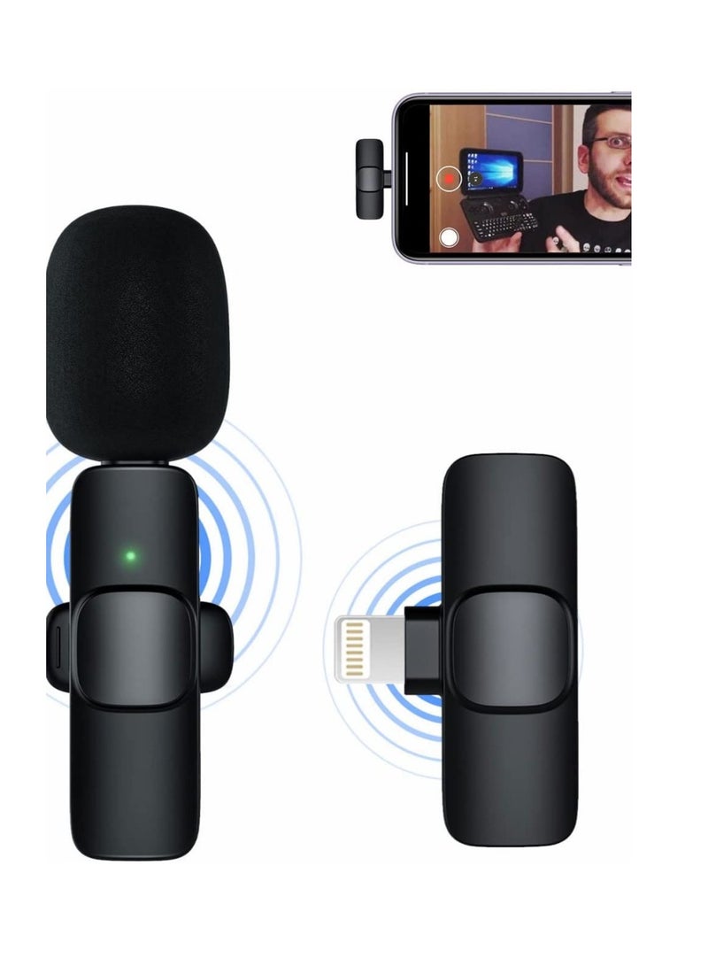 K8 Wireless Microphone Clip Mic, Digital Mini Lavalier Microphones, Lapel Clip-on Collar Microphone Compatible for All IOS and type-c Devices Purple - Image 1