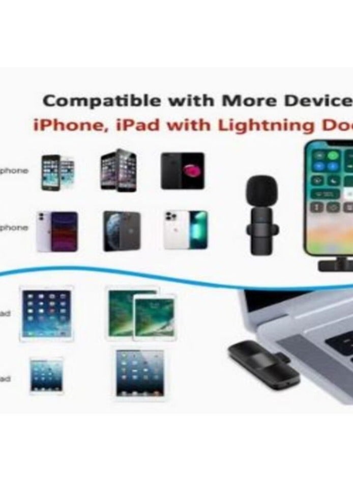 K8 Wireless Microphone Clip Mic, Digital Mini Lavalier Microphones, Lapel Clip-on Collar Microphone Compatible for All IOS and type-c Devices Purple - Image 5