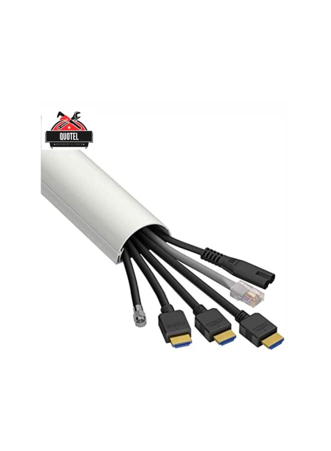QUOTEL 1 Meter Concealer Paintable Cable Management | Hide and Organize Wires and Cables - Wall Mountable - Easy to Install and Customizable - Ideal for Home and Office Use | (16x65MM, White) - Image 2