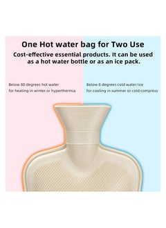 SYOSI Hot Water Bottle with Soft Fleece Cover 2L Classic Bag for Cold Therapy Pain Relief Back Neck Period Cramps Relieve Stress Pack and Feet Warmer Blue  - Image 5
