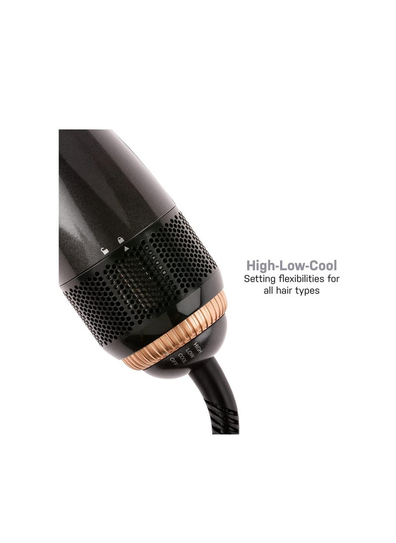 JAJEEK 2 In 1 Professional Hair Dryer Brush and Straightener – Hot Air Styling Comb with Negative Ion Technology, Blow Dryer & Hair Styler Brush for Smooth, Frizz-Free Hair, Fast Drying & Straightening Tool for Women, Ideal for All Hair Types – Black/Pink - Image 3