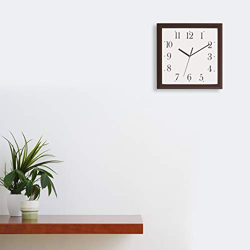 CHRONIKLE Elegant Square Wooden Case Analog English Numbers Wall Clock for Living Room Home Decorations Office Gifts (Size: 31.5 x 5 x 31.5 CM | Weight: 1125 Gram | Color: Rosewood) - Image 2
