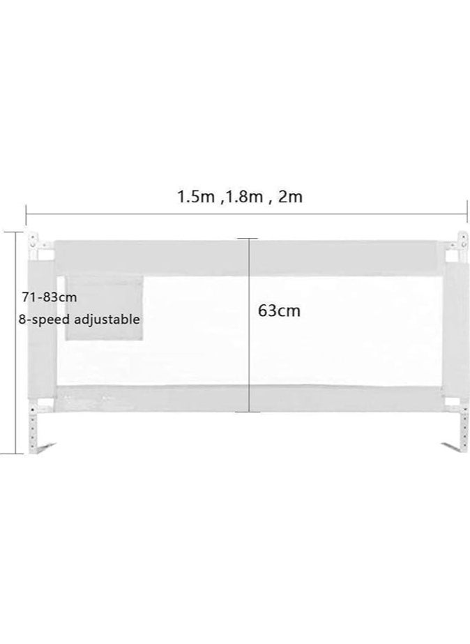 Generic Bed Rail Portable Safety Guard for Baby, Toddlers Protection Guardrail for Kids/Child, Vertical Lift,for Single Bed Double Bed (1 Side) Bed guard (Color : Pink, Size : 180cm)  - Image 2