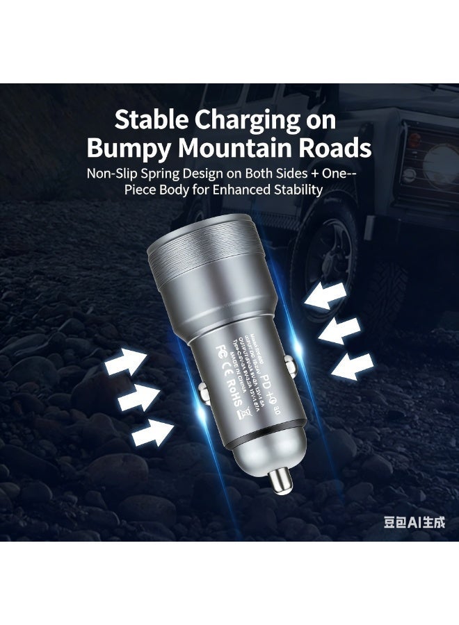 شاحن سيارة USB-C سريع الشحن بقدرة 48 واط، محول سيارة ثنائي المنافذ من النوع C - متوافق مع سلسلة iPhone 17/16/15/14، وSamsung Galaxy S23/S22/S21، وiPad Pro، وAirPods، وHuawei، وغيرها - Image 2