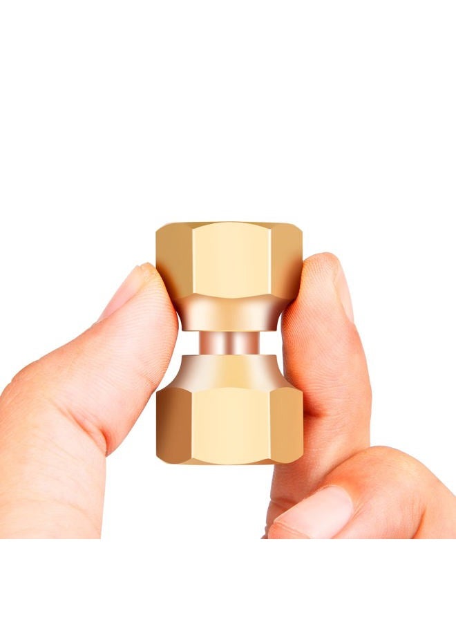 Breezliy Brass 3/8" Female Flare x 3/8" Female Flare Swivel Brass Adapter,Female Swivel Nut,Flare Tube Fitting,Valve Connector 2PCS - Image 5
