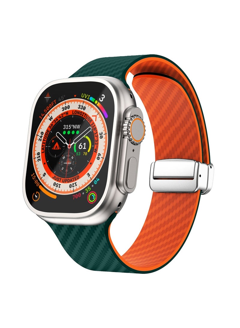 X-level Bands Compatible with Apple Watch 42mm 44mm 45mm 49mm Series 9/8/7/SE/6/5/4/3/2/1 IWatch Ultra/Ultra 2/ Silicone Strap With Magnetic folding Buckle, Quick Release Silicone Straps for Women Men - Image 1