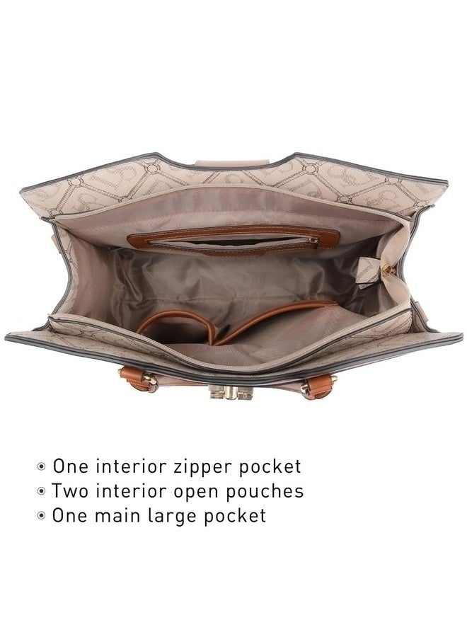 Dasein Handbags for Women Purses Monogram Satchel Purse Large Tote Ladies Handbag Shoulder Bags Top Handle Work Bag 2pcs Set - Image 3