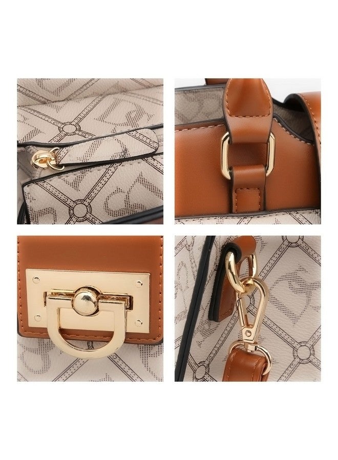 Dasein Handbags for Women Purses Monogram Satchel Purse Large Tote Ladies Handbag Shoulder Bags Top Handle Work Bag 2pcs Set - Image 4
