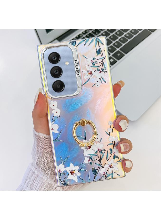 اس-توب جراب لهاتف Samsung Galaxy A25 5G مزود بحلقة زهرة مطلية بالكهرباء بالليزر مع جراب هاتف TPU - Image 1