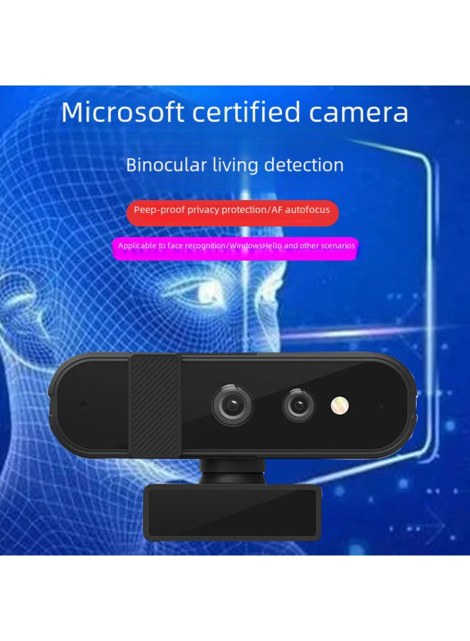 Windows Hello Face Recognition Webcam For Login Unlocking Win10/11 Video Calling Capability-Color:Black Hardware C6 1.0million Pixels 720p Without Microphone - Image 3