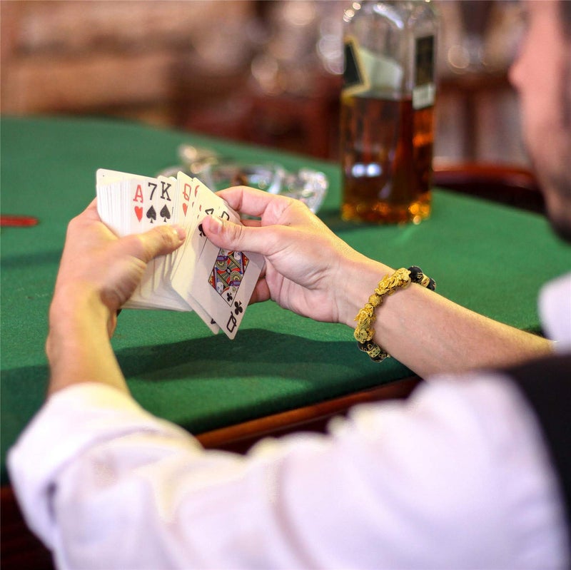 ZenBless سوار زين بليس فنج شوي من حجر الأوبسيديان الأسود سوار بيكسيو للنساء والرجال للرخاء مزدوج بيكسيو/بي ياو سوار خرز مانترا أسود مع نرد ذهبي لجذب الثروة والحظ الجيد - Image 4