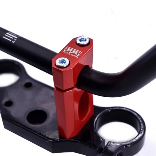 PPR PIT PRO RACING Handlebar Risers, 7/8" 22 mm Handlebar Mount Clamp Risers Replacement for BT200X CT200U-EX MB200 50-125cc XR/CRF Dirt Pit Bike (Red) - Image 4