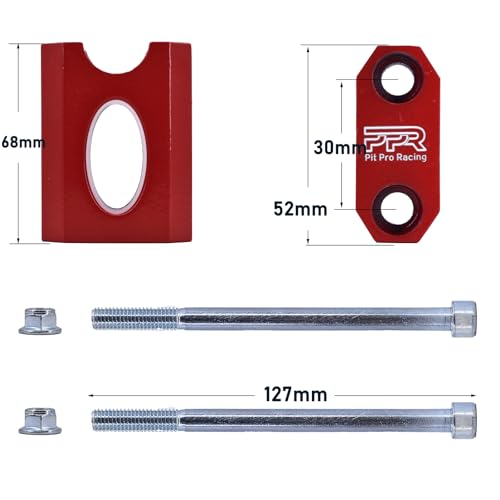 PPR PIT PRO RACING Handlebar Risers, 7/8" 22 mm Handlebar Mount Clamp Risers Replacement for BT200X CT200U-EX MB200 50-125cc XR/CRF Dirt Pit Bike (Red) - Image 2