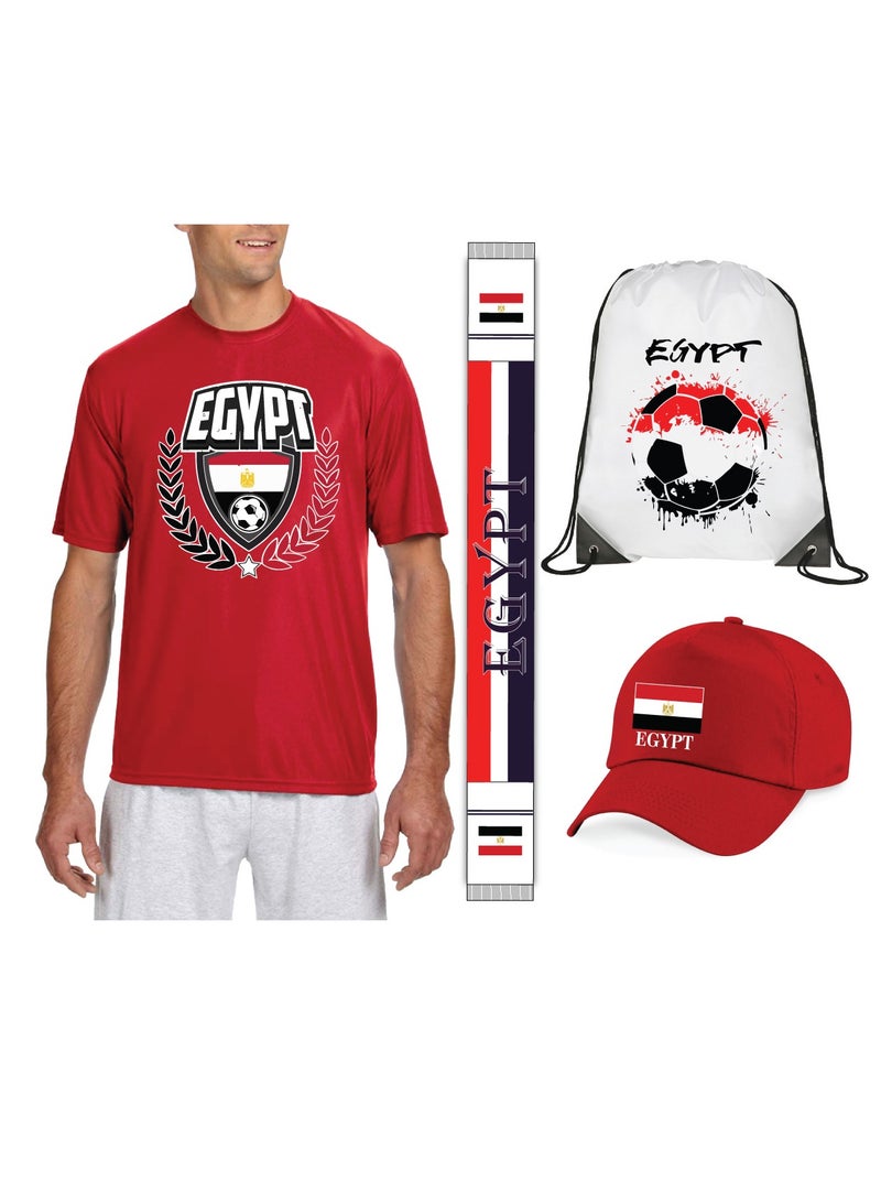 Egypt Sports Dry Fit T-shirt - Soccer Team Printed T shirts - Team Jersey T Shirts for Men and Women - Combo Pack  - Image 1